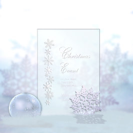Invitación de Navidad de copo de nieve escarchado
