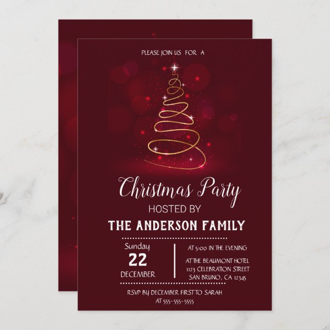 Invitación de Navidad de época (Anverso / Reverso)