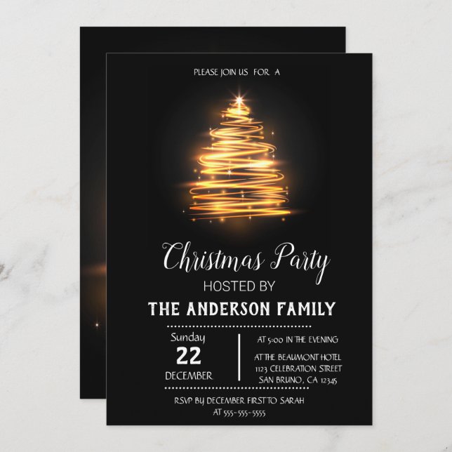 Invitación de Navidad de época (Anverso / Reverso)