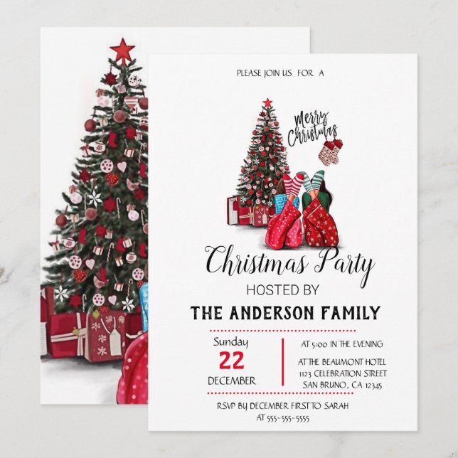 Invitación de Navidad de época (Anverso / Reverso)