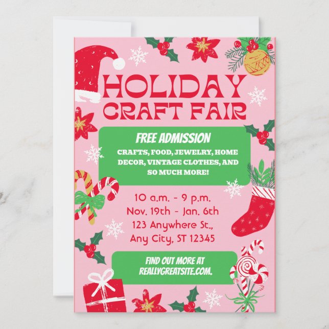 invitación de navidad de ferias navideñas (Anverso)