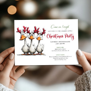 Invitación de Navidad de gansos tontos humorístico