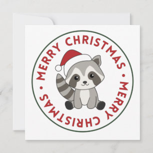 Invitación de Navidad de invierno de mapaches