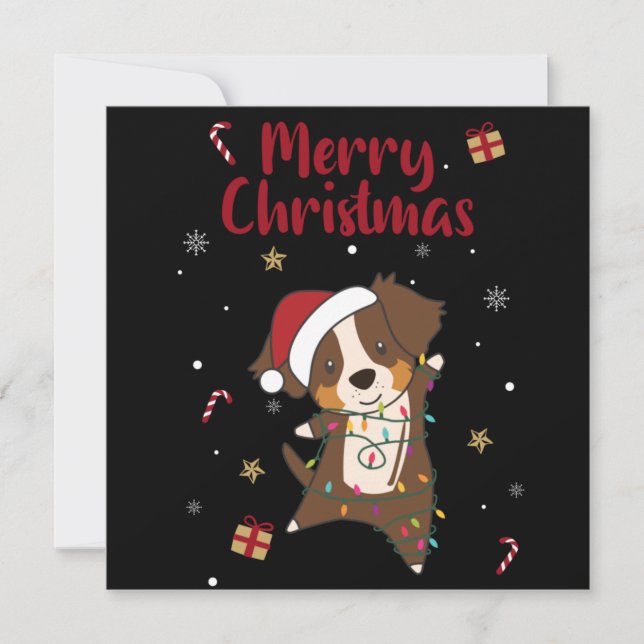 Invitación de Navidad de invierno del pastor austr (Anverso)