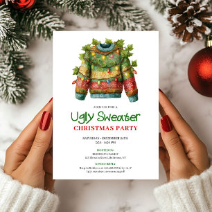 Invitación de Navidad de Jersey Feo Divertido Aleg