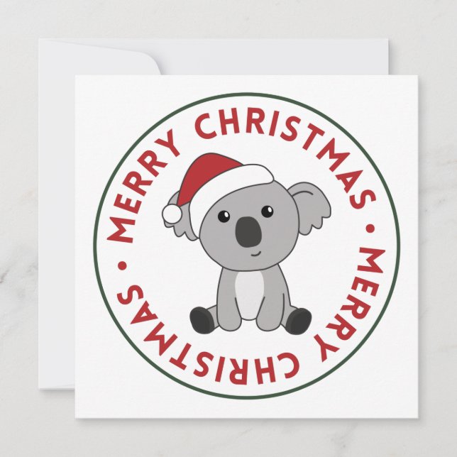 Invitación de Navidad de Koala Navidad Invierno An (Anverso)
