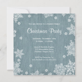 Invitación de Navidad de Madera Rústica