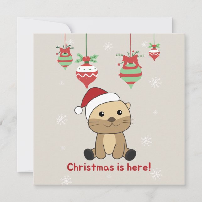Invitación de Navidad de nutria Nieve de invierno  (Anverso)
