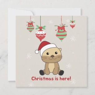 Invitación de Navidad de nutria Nieve de invierno