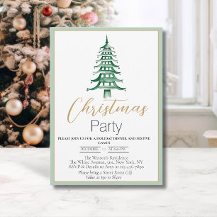 Invitación de Navidad de Pagoda Verde Sabio Chinoi