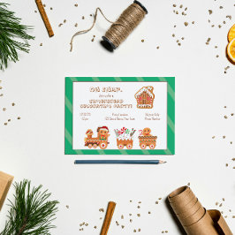 Invitación de Navidad de Pan de Jengibre Adorable
