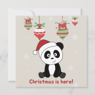 Invitación de Navidad de Panda Nieve Invierno Anim