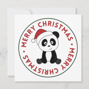 Invitación de Navidad de Panda Nieve Invierno Anim