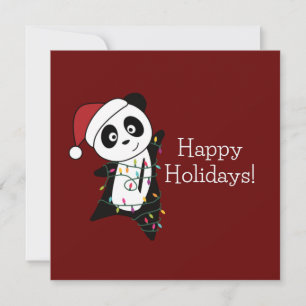 Invitación de Navidad de Panda Nieve Invierno Anim