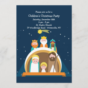 Invitación de Navidad de Pesebre