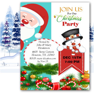 Invitación de Navidad de Santa entrometido