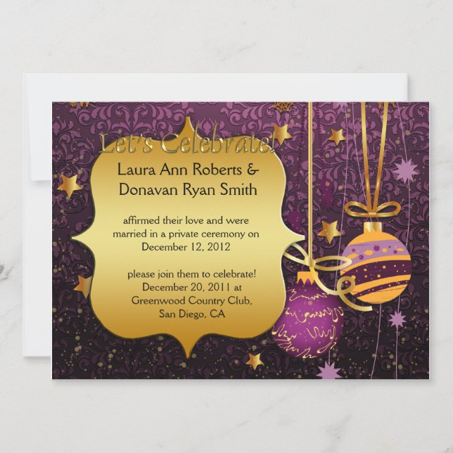 Invitación de Navidad después de la boda de oro pú (Anverso)