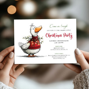Invitación de Navidad Divertida y Tonta de Ganso J