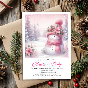 Invitación de Navidad editable con muñeco de nieve