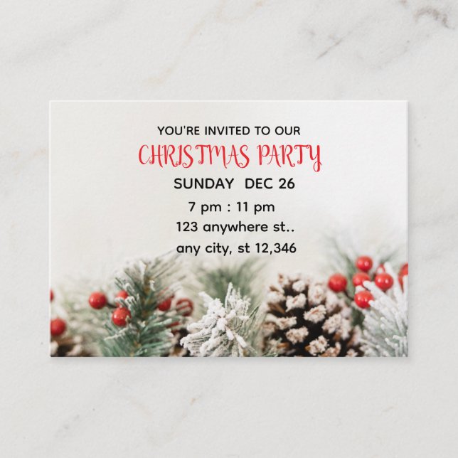 Invitación de Navidad elegante (Anverso)