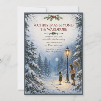 Invitación de Navidad encantada inspirada en Narni