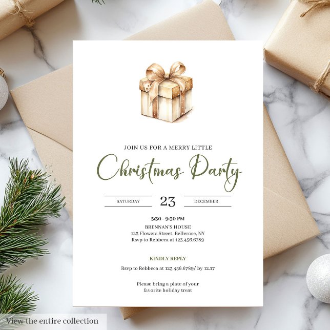Invitación de Navidad escandinava minimalista acog (Cozy Minimalist Scandinavian Christmas Invitation)