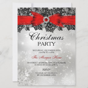 Invitación de Navidad Fiesta Navideña con Lazo de 