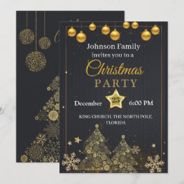 Invitación de Navidad | Invitación Dorada