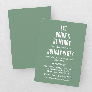Invitación de Navidad para Comer, Beber y Divertir
