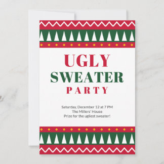 Invitación de Navidad para Fiesta de Jersey Feo Ro