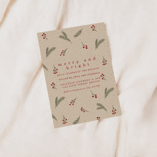 Invitación de Navidad para las fiestas alegres y b