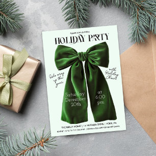 Invitación de Navidad para las fiestas con lazo ve