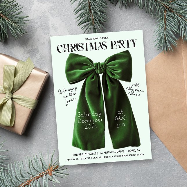 Invitación de Navidad para las fiestas con lazo ve (Subido por el creador)