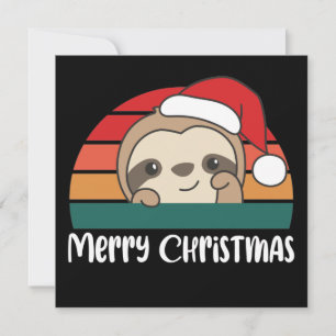 Invitación de Navidad Retro Perezoso Feliz Navidad