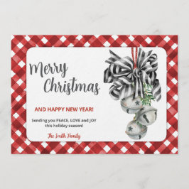 Invitación de Navidad Rustic Red Gingham Noël