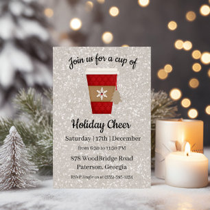 Invitación de Navidad Taza de Alegría Navideña