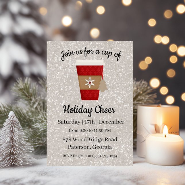 Invitación de Navidad Taza de Alegría Navideña (Subido por el creador)