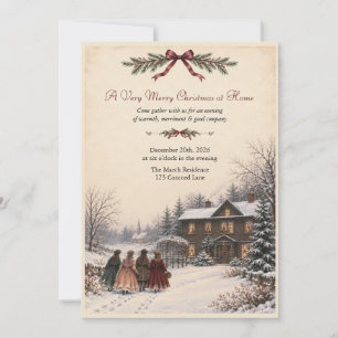 Invitación de Navidad vintage inspirada en Mujerci