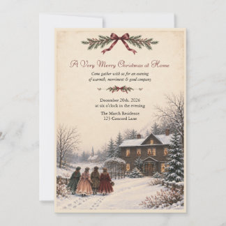 Invitación de Navidad vintage inspirada en Mujerci