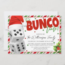 Invitación de navidades Bunco Noche Invitación a F