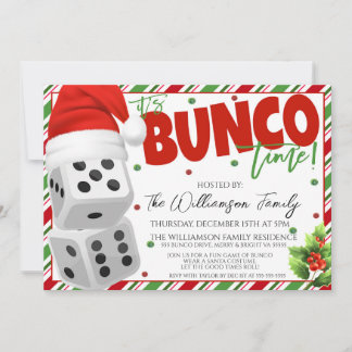 Invitación de navidades Bunco Noche Invitación a F