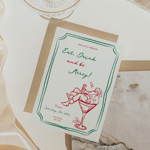 Invitación de Navidades caprichosos Santa Martini