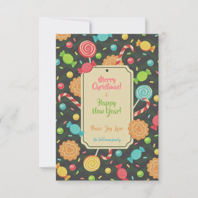 Invitación de navidades con caramelos (Anverso)