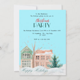 Invitación de Navidades de acuarela elegante