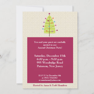 Invitación de Navidades de árbol verde / ornamento