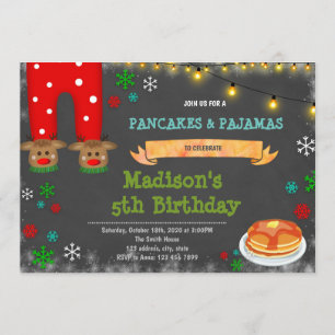 Invitación de navidades de crepes y pijamas
