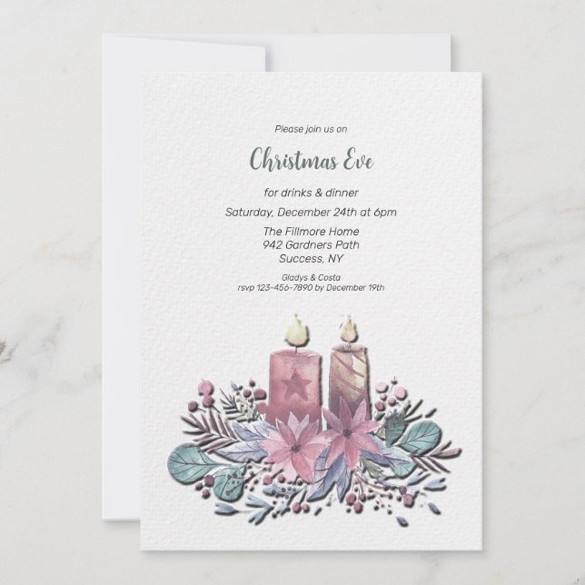 Invitación de navidades de Eva (Anverso)