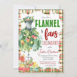 Invitación de Navidades de Flannel y Cosas Favorit