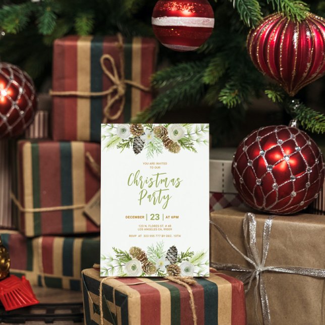 Invitación de Navidades de guirnaldas florales ver (Subido por el creador)