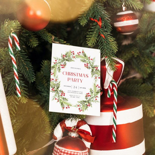 Invitación de Navidades de guirnaldas florales ver (Subido por el creador)